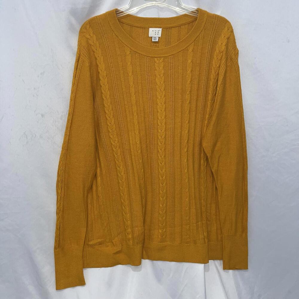 A New Day Women’s Mustard Yellow Cable Knit Sweater XXL Long Sleeve